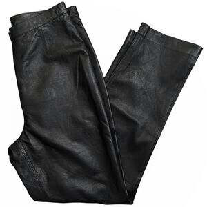 90s Y2K Black Genuine Leather High Rise Pants